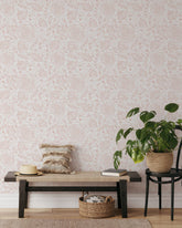 Blush Roses Wallpaper by Coloritto, showcasing soft pink roses in a delicate floral design, perfect for adding a romantic touch to any room. Coloritto, Naperville